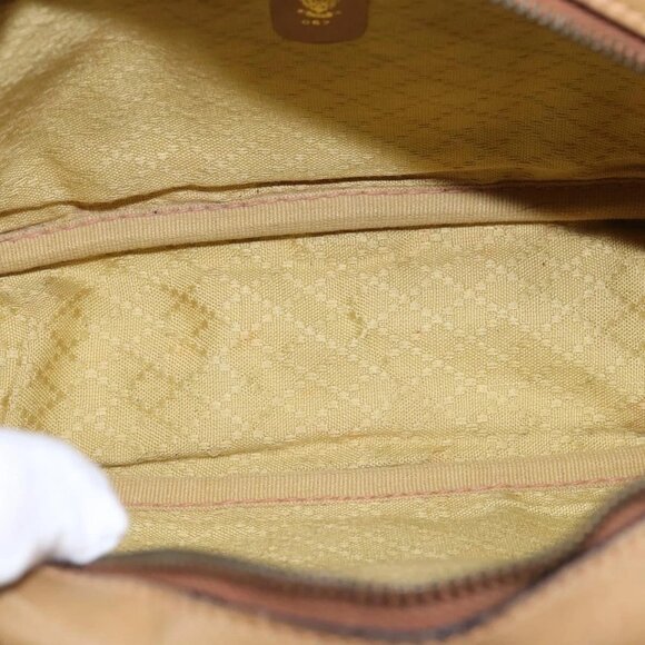 GUCCI Web Sherry Line Shoulder Bag Canvas Leather Beige Gold Auth BA5901 - Picture 11 of 16